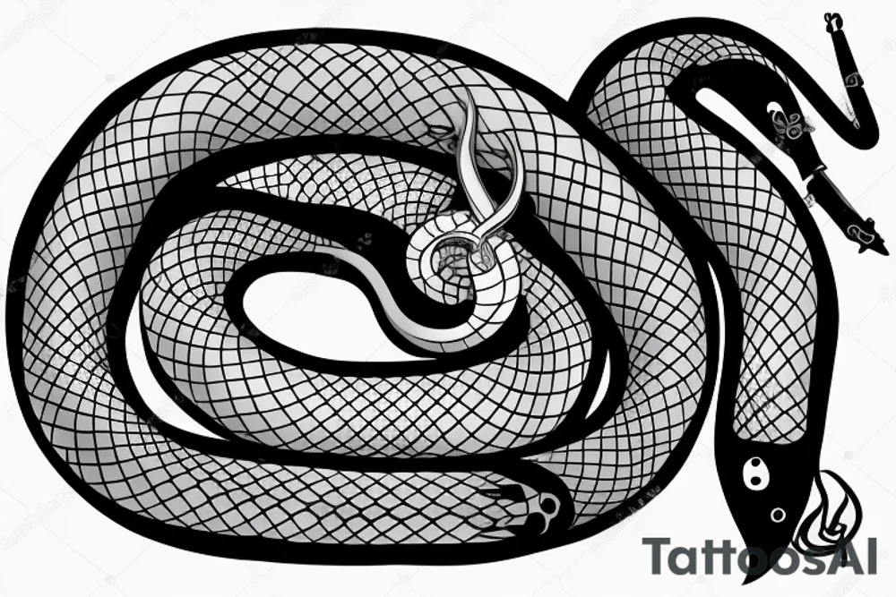 Snake, sword, white, death tattoo idea