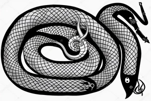 Snake, sword, white, death tattoo idea
