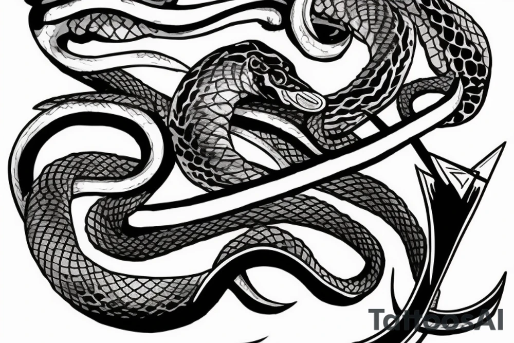 Snake, sword, white, death tattoo idea