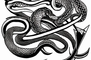 Snake, sword, white, death tattoo idea