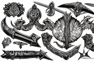 libra sword tattoo idea