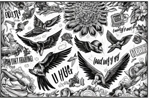 I’m learning to fly, but I ain’t got wings. Coming down, is the hardest thing tattoo idea