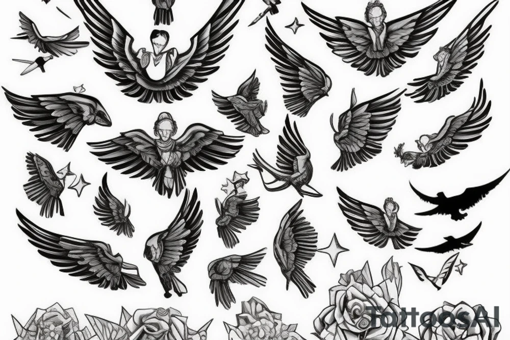 I’m learning to fly, but I ain’t got wings. Coming down, is the hardest thing tattoo idea