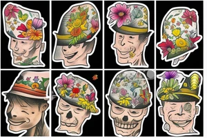 Tom Perry’s trademark hat surrounded by wildflowers tattoo idea