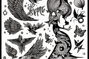 A girl learning to fly tattoo idea
