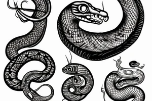 full arm, snake with roman numerals tattoo idea
