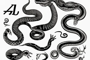 full arm, snake with roman numerals tattoo idea