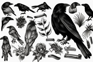 crow watching tattoo idea