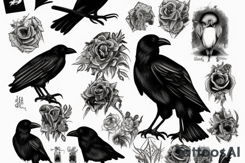 crow watching tattoo idea