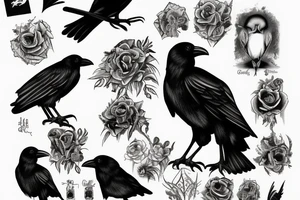 crow watching tattoo idea