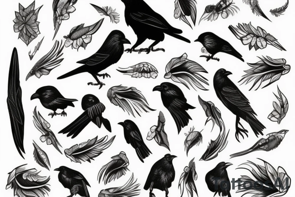 crow eye tattoo idea
