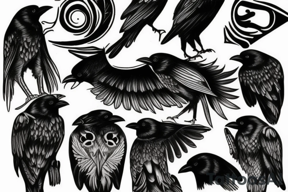 crow eye tattoo idea