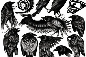 crow eye tattoo idea