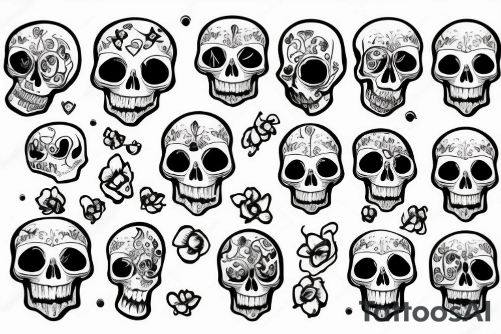 Skull with golden side tattoo idea