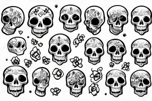 Skull with golden side tattoo idea