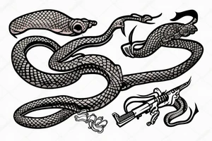 rattlesnake with gun tattoo idea