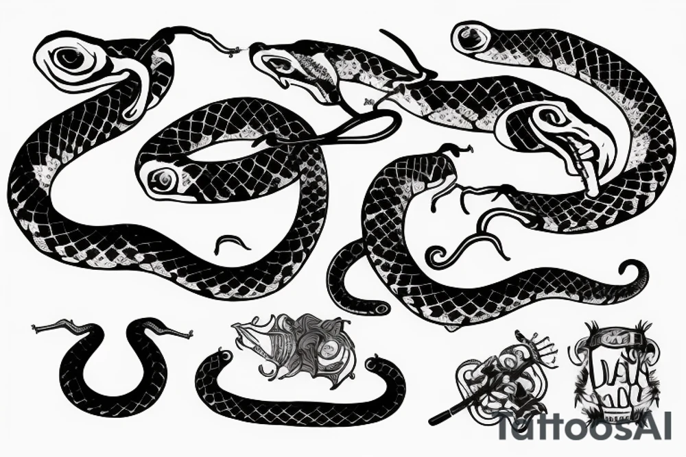 rattlesnake with gun tattoo idea