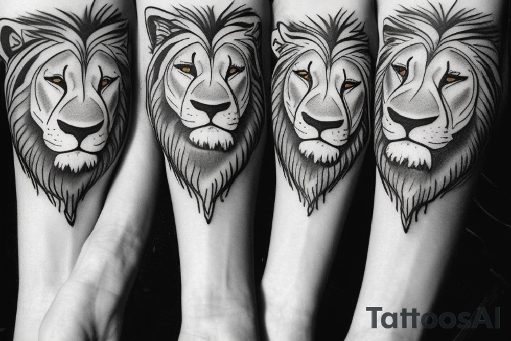 Lions face tattoo idea