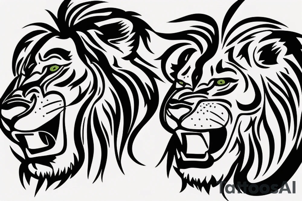 Lions face tattoo idea