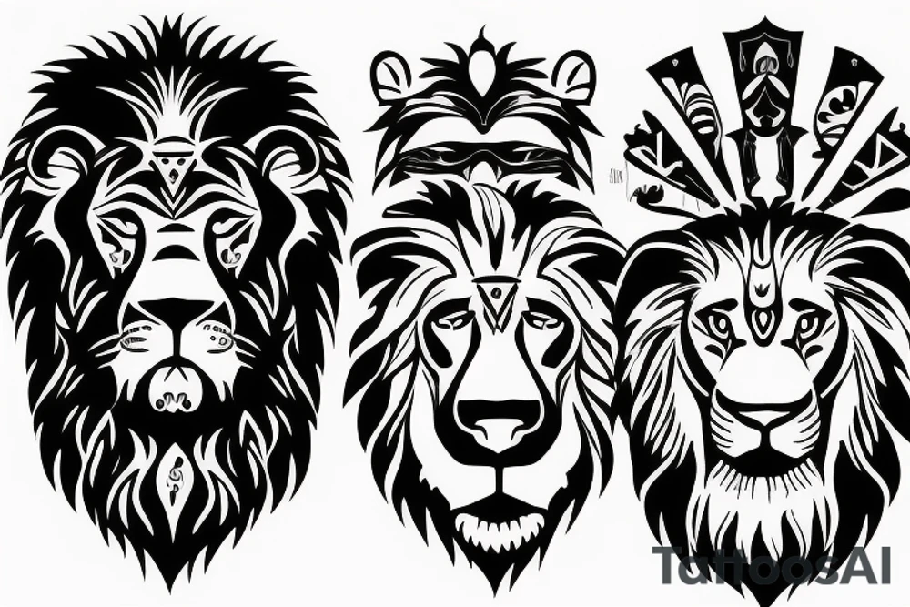 Lions face tattoo idea