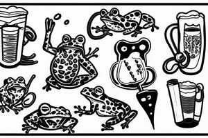 A frog drinking a beer tattoo idea