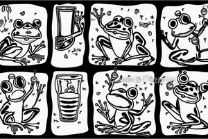 A frog drinking a beer tattoo idea