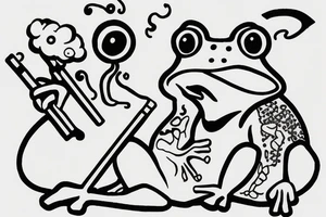 A frog smoking a cigarette tattoo idea