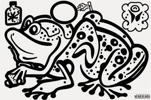 A frog smoking a cigarette tattoo idea