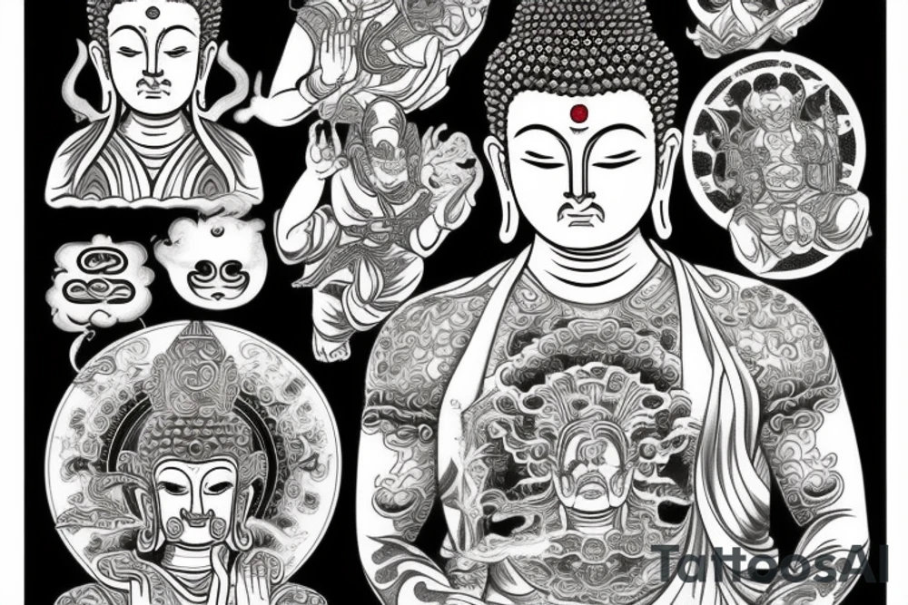 Buddha fudo tattoo idea