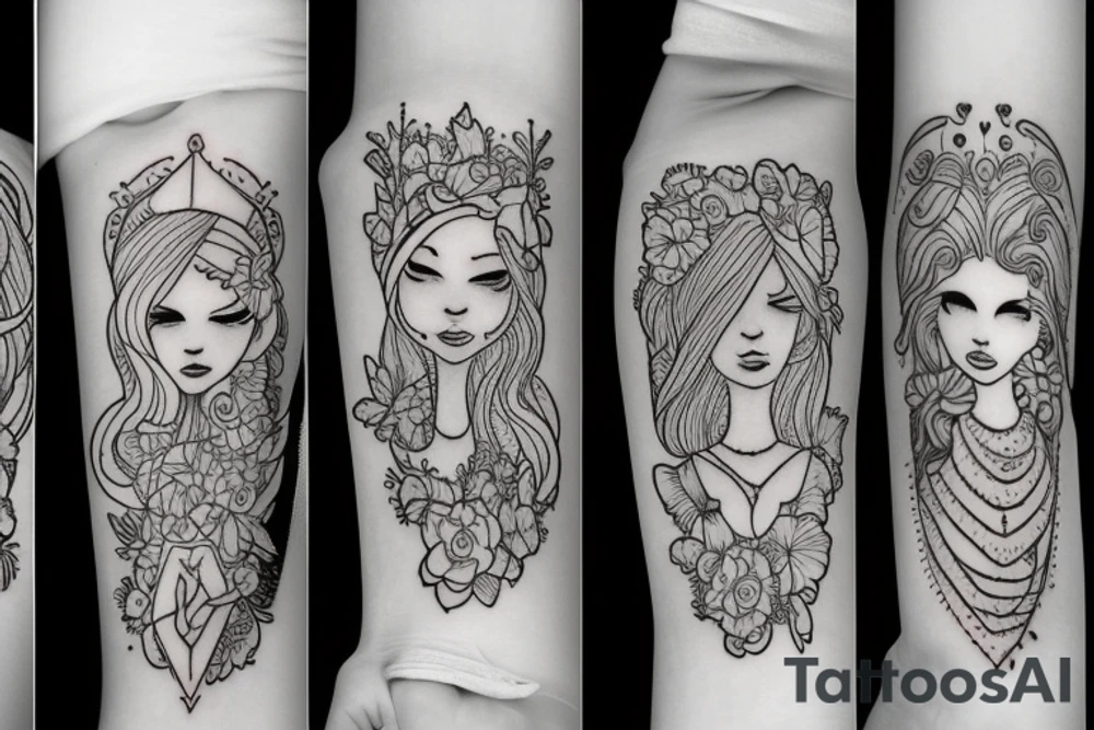 4 daughters tattoo idea