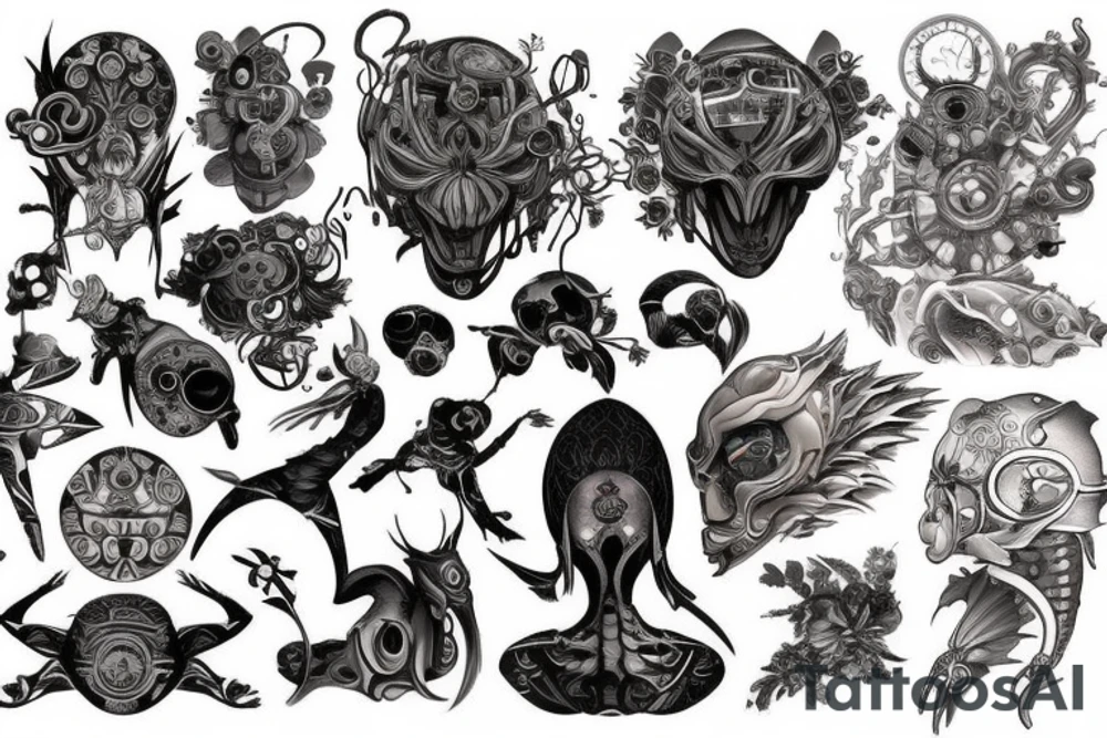weird vibe but not too much tattoo idea