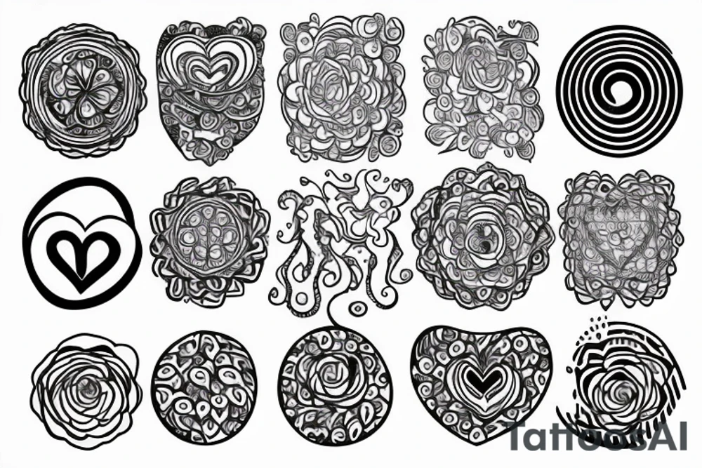 heart in circle tattoo idea