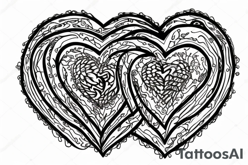 human heart in a  chain circle tattoo idea