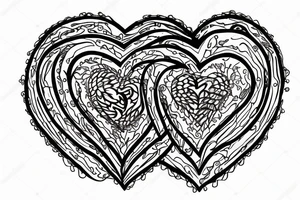 human heart in a  chain circle tattoo idea