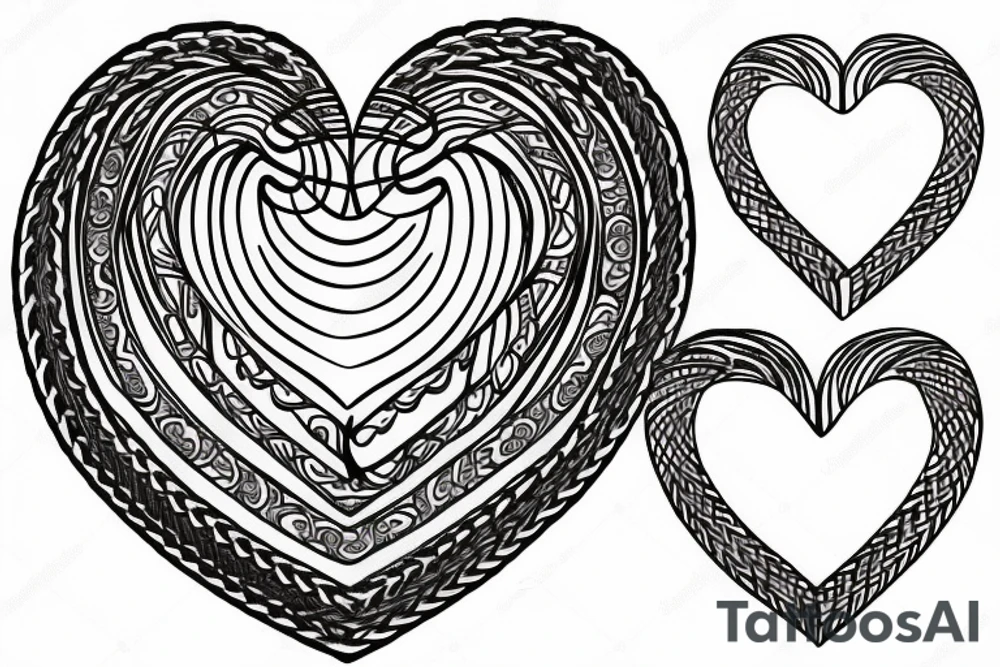 biological heart in a  chain circle tattoo idea