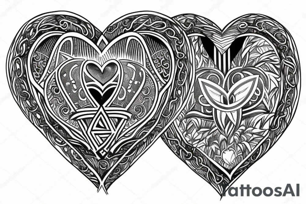 biological heart in a  chain circle tattoo idea