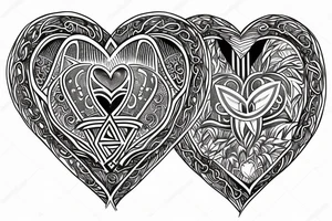 biological heart in a  chain circle tattoo idea