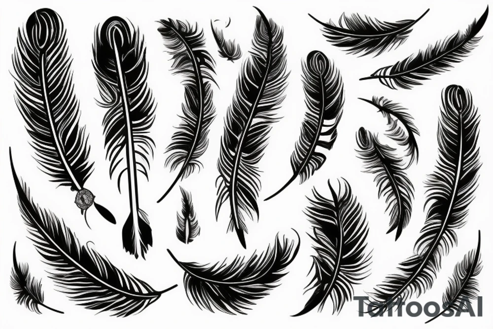 Dager sheathed in a feather tattoo idea