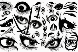 Dager with eyes in the blade tattoo idea