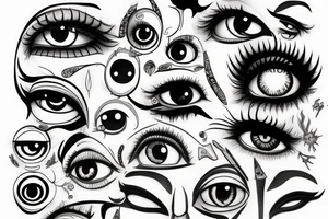 Dager with eyes in the blade tattoo idea