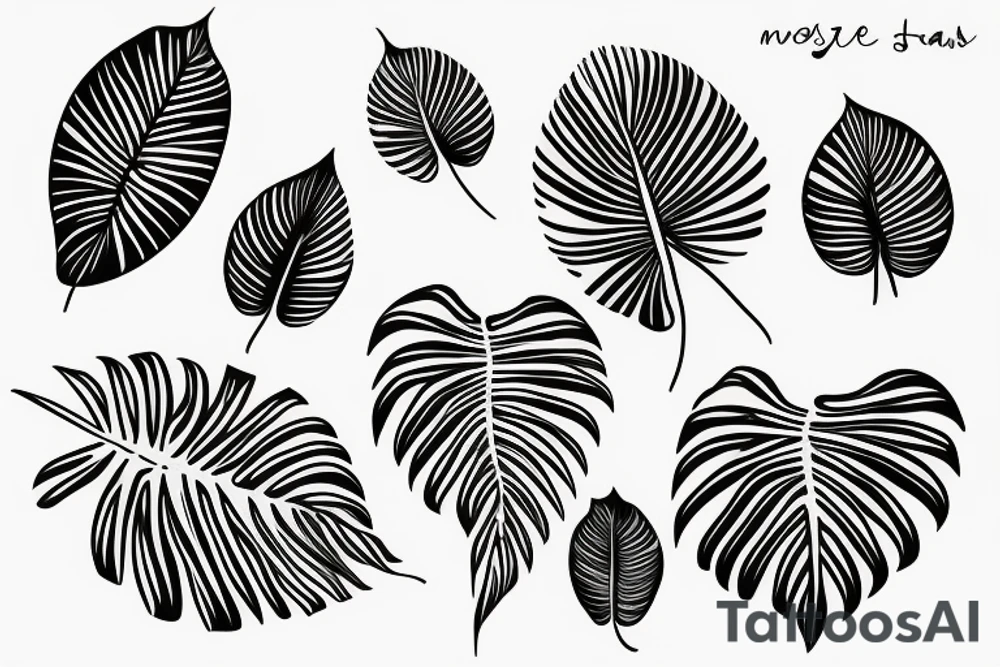 monstera leaves tattoo idea