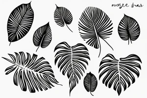 monstera leaves tattoo idea