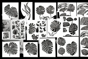 monstera leaves tattoo idea