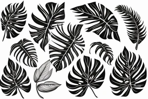 monstera leaves tattoo idea