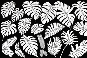 monstera leaves tattoo idea