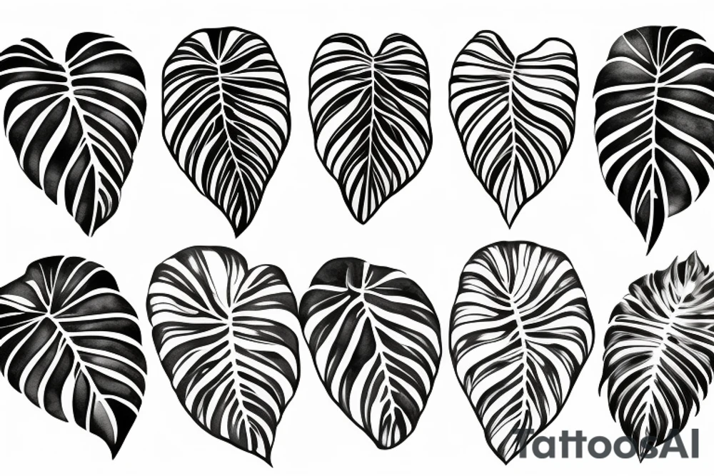 monstera leaves tattoo idea