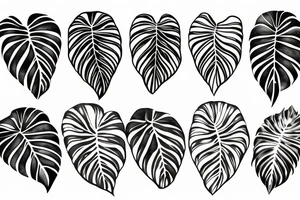monstera leaves tattoo idea