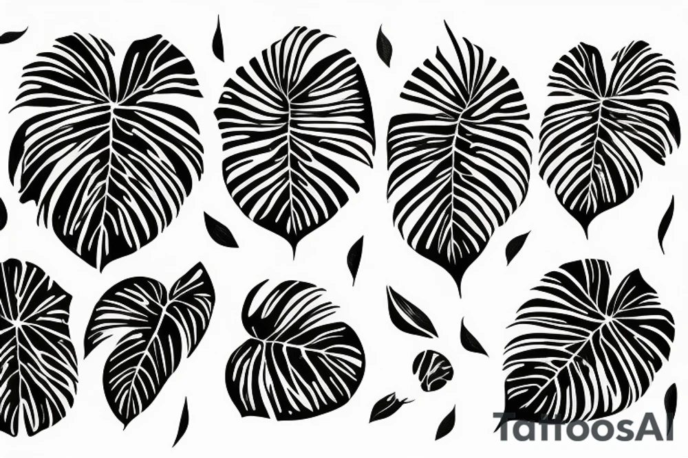 monstera leaves tattoo idea