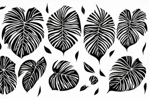 monstera leaves tattoo idea