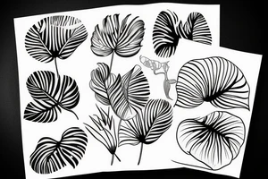 monstera leaves tattoo idea